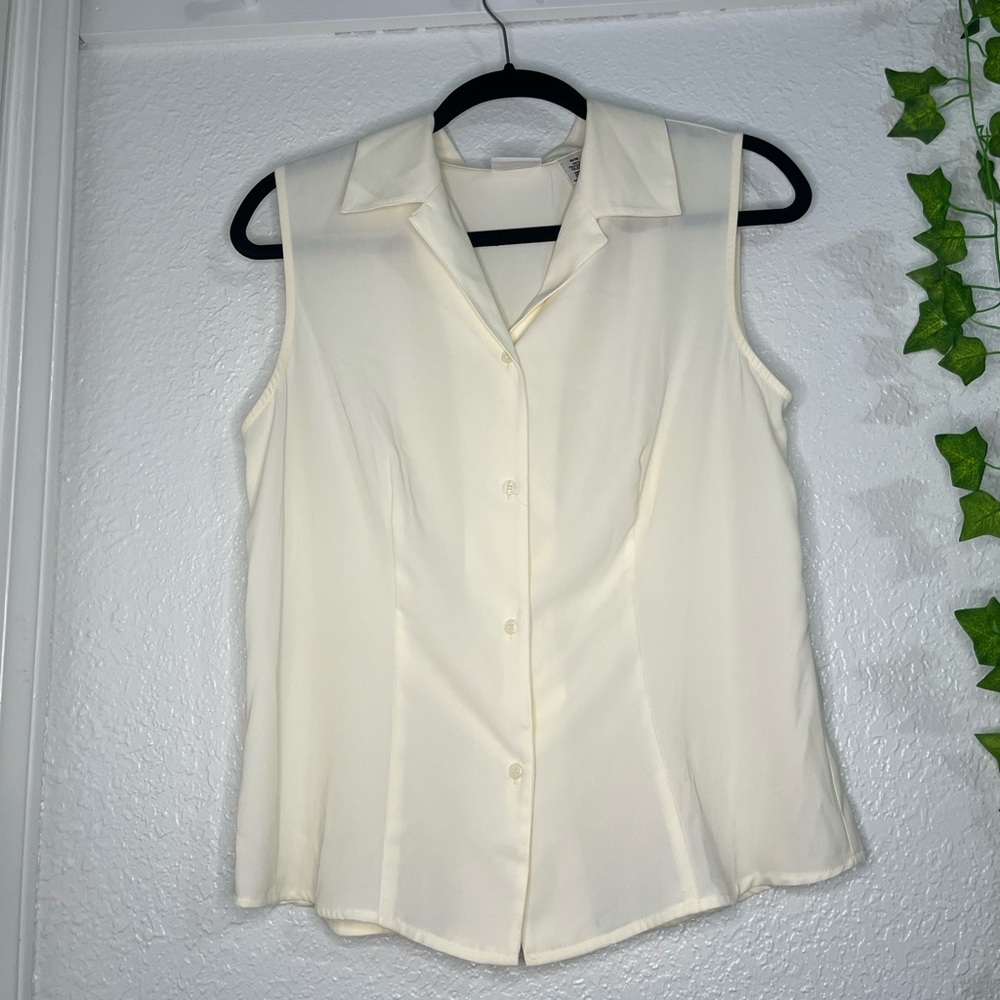 White button down blouse